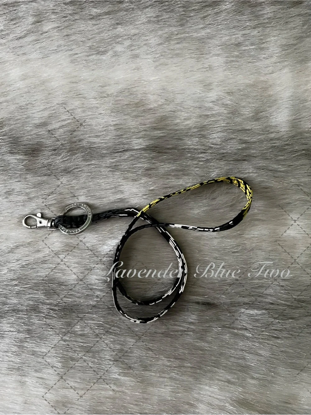 VERA BRADLEY Baroque 2008 Floral Lanyard Black Yellow Work Event